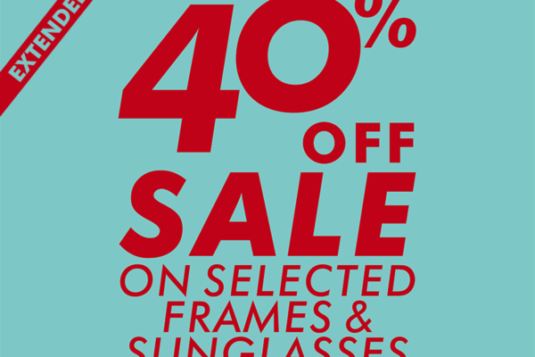 40% OFF Branded Eyewear at VISION